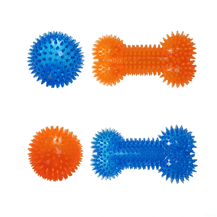 TPR Spiky Bone Ball med Squeaker